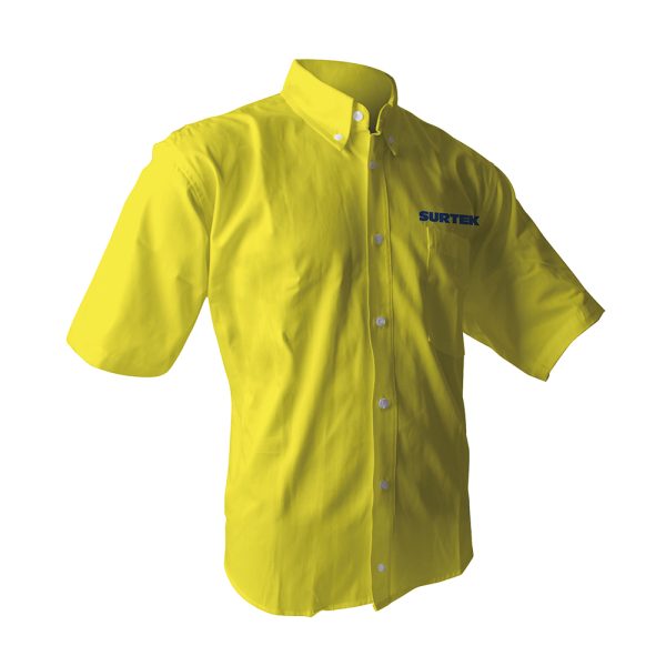 CAMC101L - Camisa de manga corta para caballero, color amarillo talla L Surtek