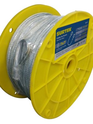 CAP122.jpg CAP122 - Cable de acero con guardacabo recubrimiento PVC 1/16" x 150 m construcción de 7 x 7 Surtek