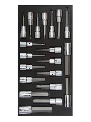 CH110 - Juego de dados cuadro de 1/2" varias puntas 20 piezas, CH110-C Urrea