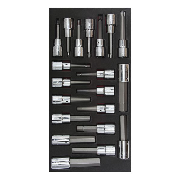 CH110 - Juego de dados cuadro de 1/2" varias puntas 20 piezas, CH110-C Urrea