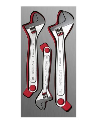 CH111L - Juego de llaves ajustables cromadas con cubierta laminada 3 piezas, CH111L-C Urrea