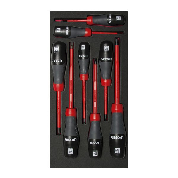 CH119.jpg CH119 - Juego de destornilladores con mango trimaterial 1000 V, varias puntas 8 piezas, CH119-C Urrea