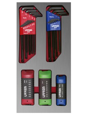 CH120L - Juego de llaves hexagonales tipo navaja en pulgadas, métricas y Torx 46 piezas, CH120L-C Urrea