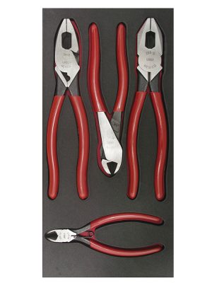 CH126 - Juego de pinzas de electricista 4 piezas, charola CH126-C Urrea
