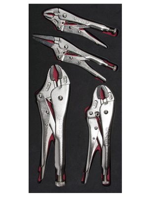 CH127.jpg CH127 - Juego de pinzas de presión 4 piezas, charola CH127-C Urrea