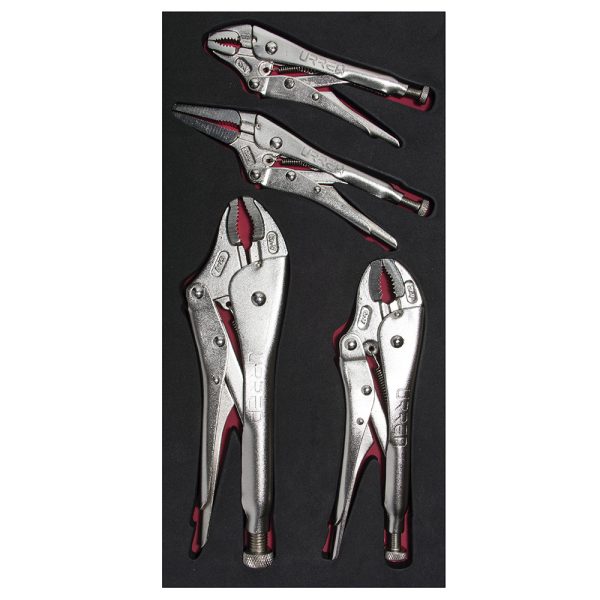 CH127.jpg CH127 - Juego de pinzas de presión 4 piezas, charola CH127-C Urrea