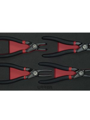 CH131.jpg CH131 - Juego de pinzas para anillos de retención 4 piezas, charola CH131-C Urrea