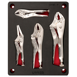CH181P - Juego de pinzas de presión 4 piezas, charola CH181P-C Urrea