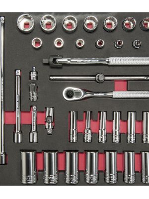 CH201 - Juego de dados cortos,largos y accesorios cuadro de 3/8" en pulgadas 35 piezas,CH201-C Urrea