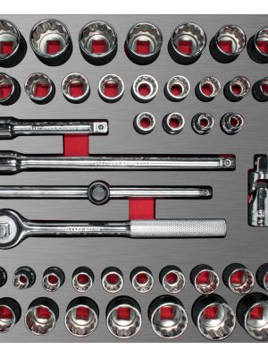 CH203L.jpg CH203L - Juego de dados cortos y accesorios de 1/2" combinados 42 piezas, CH203L-C Urrea