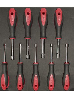 CH210 - Juego de destornilladores con mango bimaterial de caja métricos 9 piezas, CH210-C Urrea