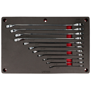 CH251P - Juego de llaves combinadas pulido espejo extra largas enpulgadas 11 piezas, CH251P-C Urrea