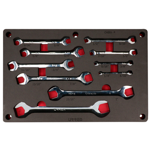 CH253P - Juego de llaves españolas pulido espejo en pulgadas 10 piezas, CH253P-C Urrea