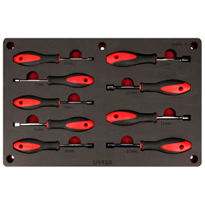 CH275P - Juego de destornilladores con mango bimaterial de caja combinados 9 piezas, CH275P-C Urrea