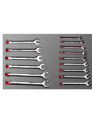 CH304L.jpg CH304L - Juego de llaves combinadas pulido espejo métricas 15 piezas, CH304L-C Urrea