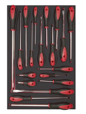 CH307 - Juego de destornilladores con mango bimaterial varias puntas 19 piezas, CH307-C Urrea