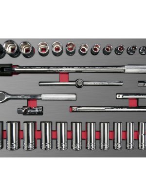 CH310L.jpg CH310L - Juego de dados cortos,largos y accesorios de 1/2" en pulgadas 32 piezas, CH310L-C Urrea