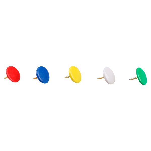 CHI00 - Chinches con cabeza cubierta de PVC de colores, 100 piezas Foy