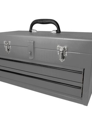 CM2G - Caja portaherramientas metálica color gris con 2 gavetas 18" x 9" x 11" Surtek