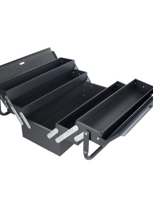 CMA4 - Caja portaherramientas metálica tipo acordeón negra 7" x 18" x 7" Urrea