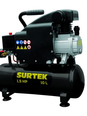 COMP410.jpg COMP410 - Compresor de aire eléctrico lubricado 10L, 1.5HP, 127V Surtek