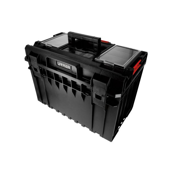 CPM16.jpg CPM16 - Caja portaherramientas plástica modular con compartimentos color negro 23" x 15" x 16" Urrea