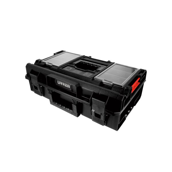 CPM7 - Caja portaherramientas plástica modular con compartimentos color negro 23" x 15" x 7" Urrea
