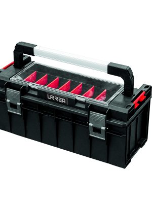 CPO21 - Caja portaherramientas plástica modular con organizador color negro 21"x 10" x 9" Urrea