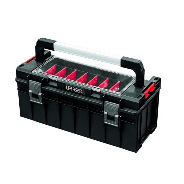 CPO21 - Caja portaherramientas plástica modular con organizador color negro 21"x 10" x 9" Urrea