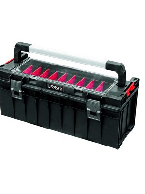 CPO25 - Caja portaherramientas plástica modular con organizador color negro 25" x 10" x 10" Urrea