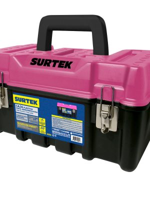 CPS17K.jpg CPS17K - Caja portaherramientas plástica con broches metálicos color negro tapa rosa 17" x 9" x 8" Surtek