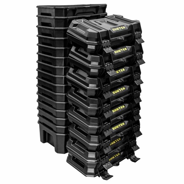 CPS19NT - Juego de cajas portaherramientas plásticas con broches plásticos 19" x 10", 15 piezas Surtek