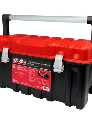 CPU20AR - Caja portaherramientas plástica con broches metálicos color negro tapa roja 21" x 11" x 10 Urrea
