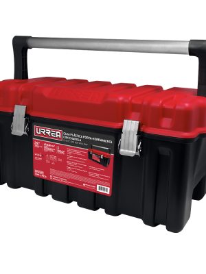 CPU26AR - Caja portaherramientas plástica con broches metálicos color negro tapa roja 26" x 10" x 10 Urrea