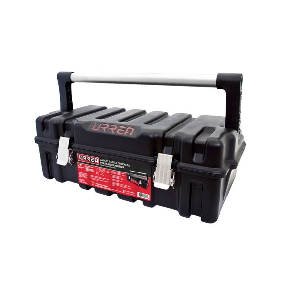 CPUC20 - Caja portaherramientas plástica con broches metálicos color negro 21" x 11" x 7" Urrea