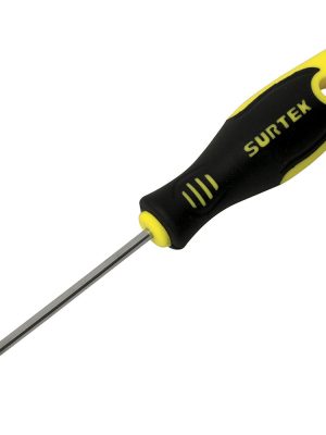 D222 - Destornillador con mango bimaterial, punta plana mini 1/8" x 2-1/2" Surtek