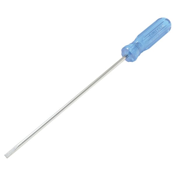 D335 - Destornillador con mango azul, punta cabinet barra redonda 3/16" x 8" Surtek