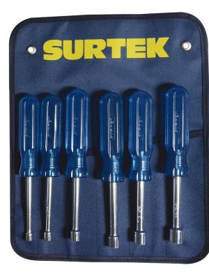 D3500S.jpg D3500S - Juego de destornilladores con mango azul, en pulgadas, 6 piezas en estuche Surtek