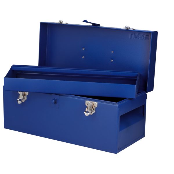 D3A - Caja portaherramientas métalica con asa plástica color azul 16" x 7" x 7" Urrea