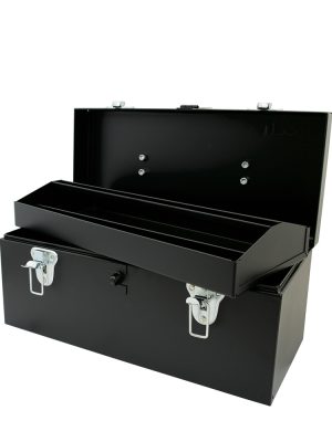 D3C20.jpg D3C20 - Caja portaherramientas metálica con asa metálica color negro 16" x 7" x 7" Urrea