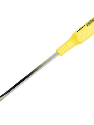 D405G - Destornillador con mango amarillo de golpe, punta plana barra cuadrada 5/16" x 8" Surtek