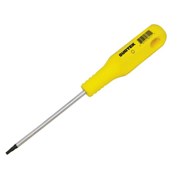 D4330 - Destornillador con mango amarillo, punta Torx barra redonda  T30 x 4" Surtek