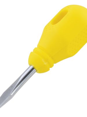 D452.jpg D452 - Destornillador con mango amarillo, tipo trompo punta plana 1/4" x 1-1/2" Surtek