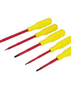 D4V.jpg D4V - Juego de destornilladores con mango amarillo dieléctricos 1000 V combinados, 5 piezas Surtek