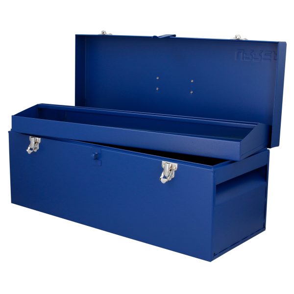 D7A - Caja portaherramientas métalica con asa plástica color azul 24" x 9" x 9" Urrea