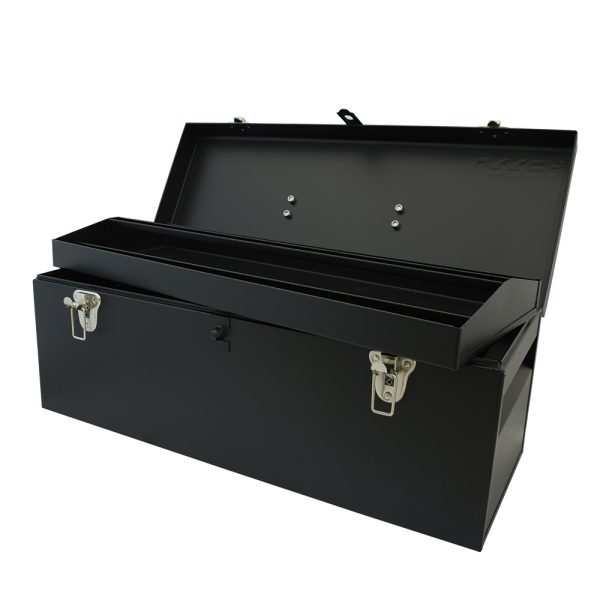 D7C20 - Caja portaherramientas metálica con asa metálica color negro  24" x 9" x 9" Urrea