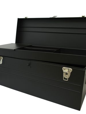 D8C20 - Caja portaherramientas metálica con asa metálica color negro 23" x 10" x 11" Urrea