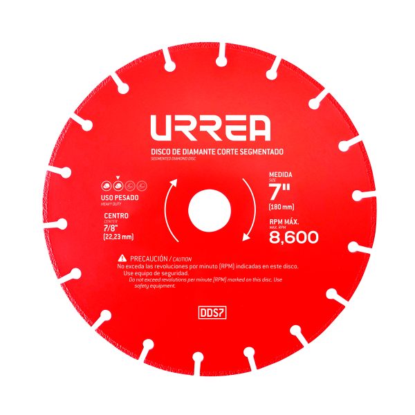 DDS7 - Disco de diamante segmentado, 7" Urrea