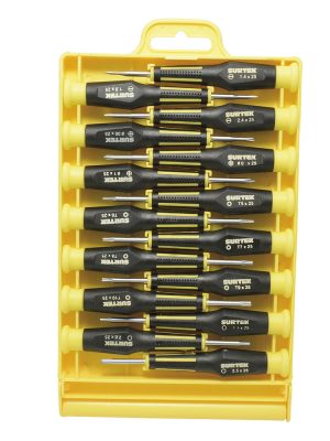 DJY03 - Juego de destornilladores de precisión combinados, 15 piezas en estuche plastico Surtek