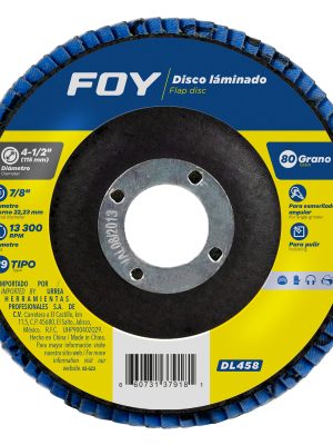 DL458 - Disco laminado tipo 29 grano 80, 4-1/2" Foy